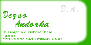 dezso andorka business card